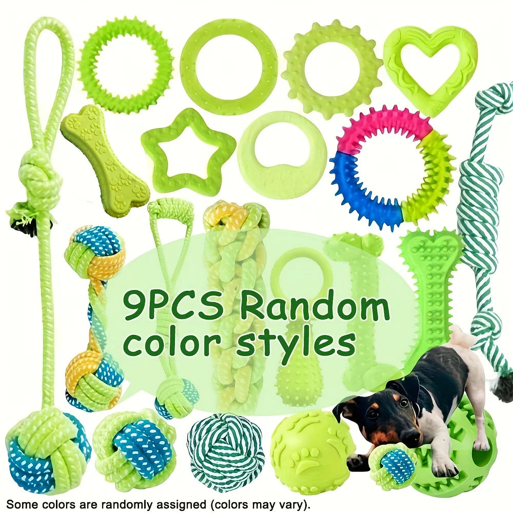 Puppy rope toy set, assorted colours (example mix)