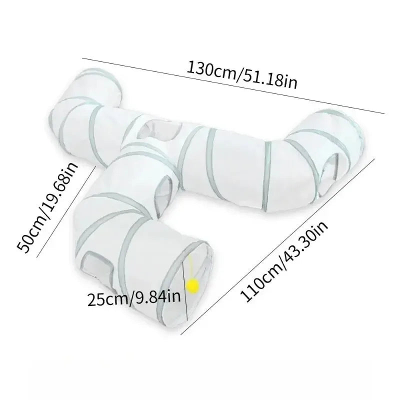 White T-shape 3-way kitten tunnel