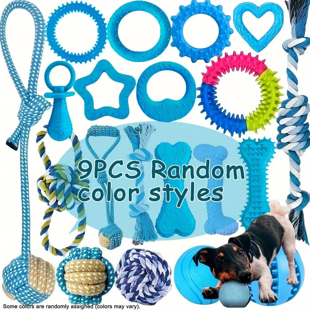 Puppy rope toy set, assorted colours (example mix)