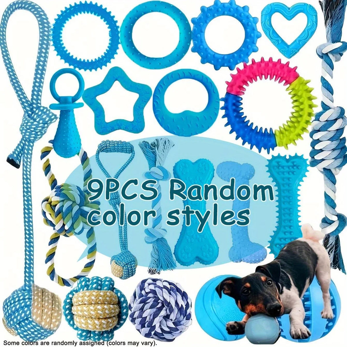 Puppy rope toy set, assorted colours (example mix)