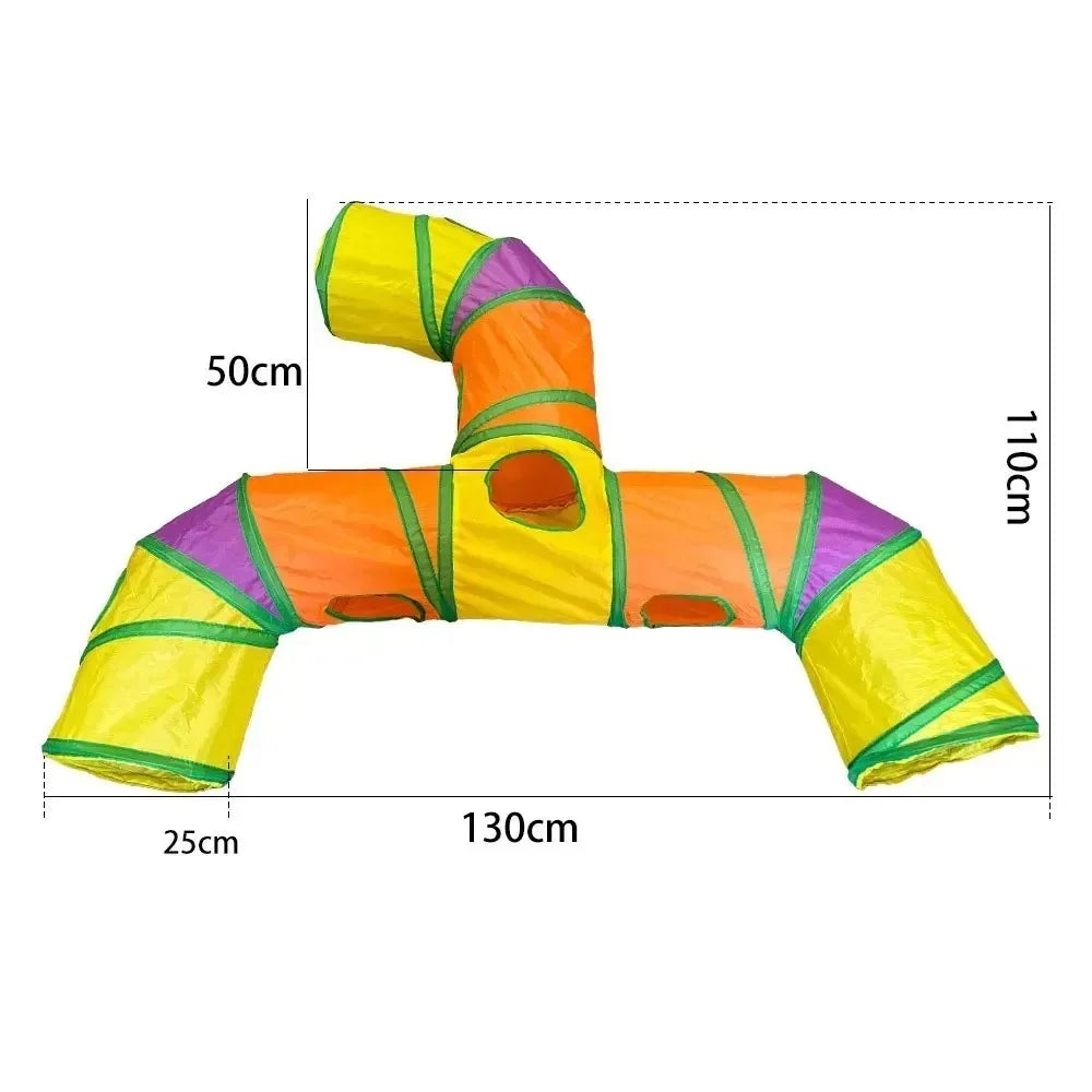 Rainbow T-shape 3-way kitten tunnel