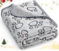Grey paw-print blanket for puppies and kittens