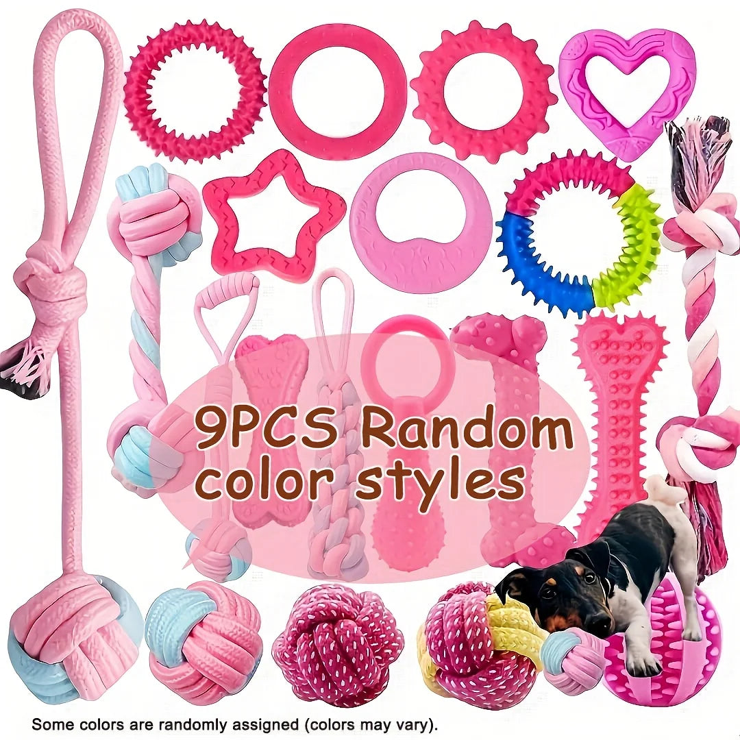 Puppy rope toy set, assorted colours (example mix)