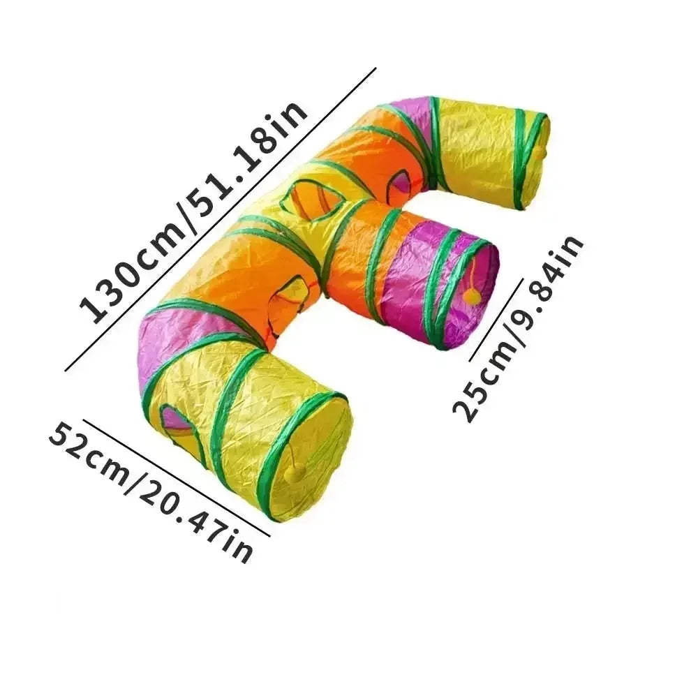Rainbow S-shape 3-way kitten tunnel
