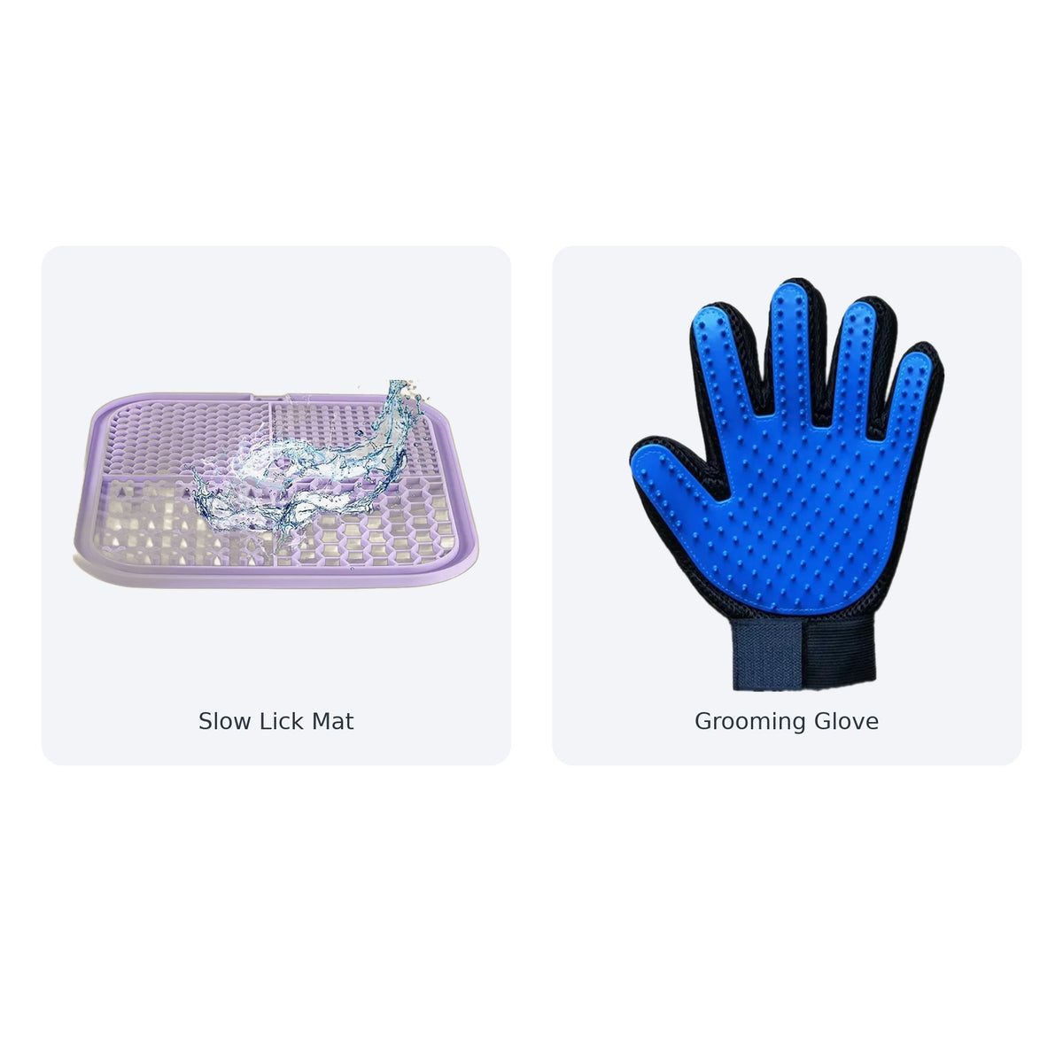 Bath-Time Kit: slow lick mat and grooming glove