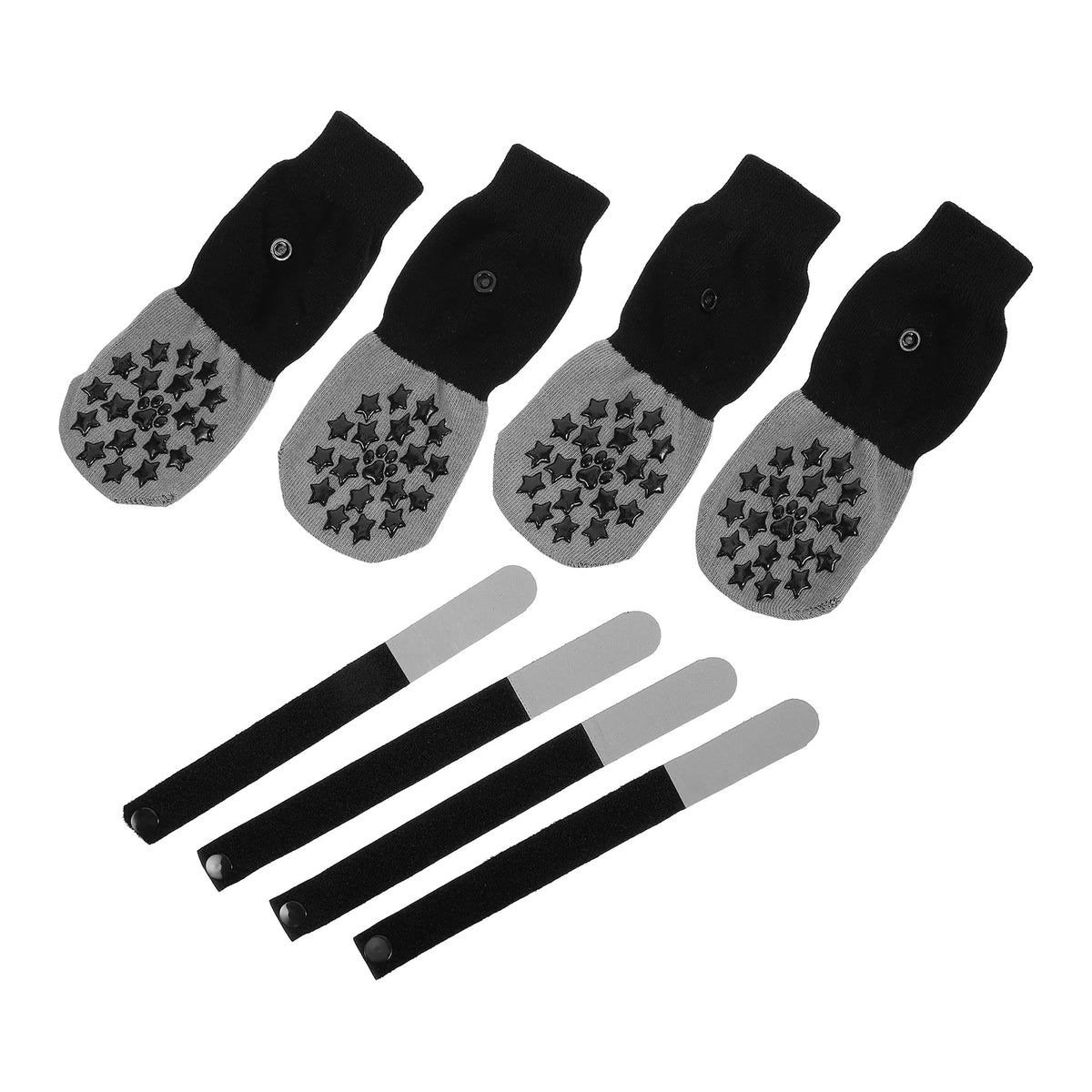 Non-slip grip socks for dogs, 4-pack with straps