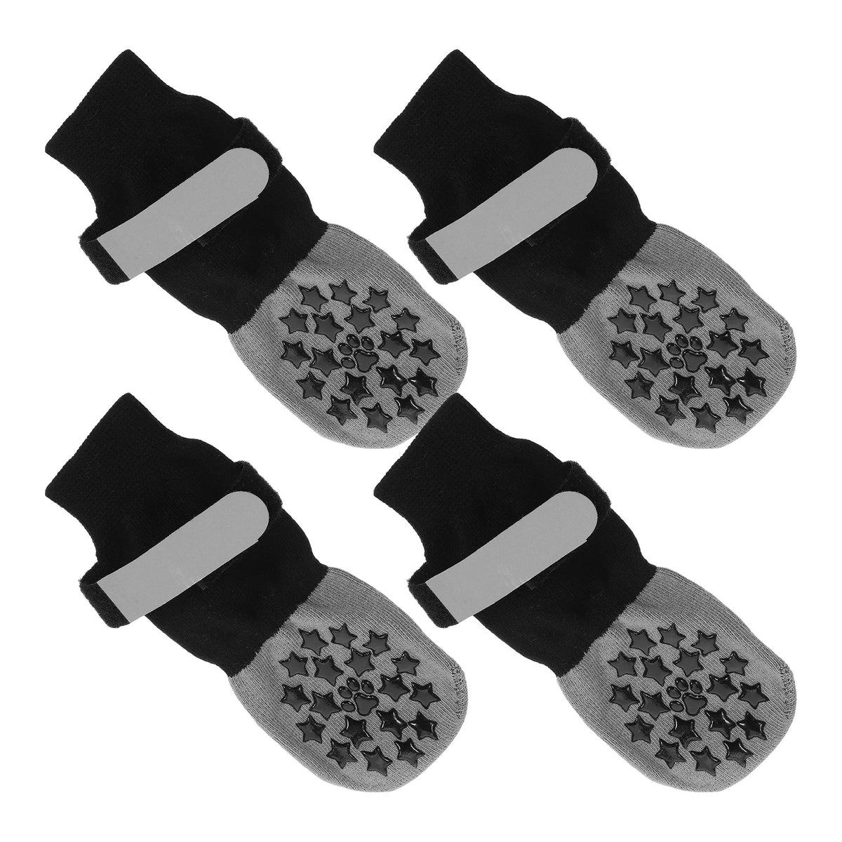 Non-slip grip socks for dogs, 4-pack with straps