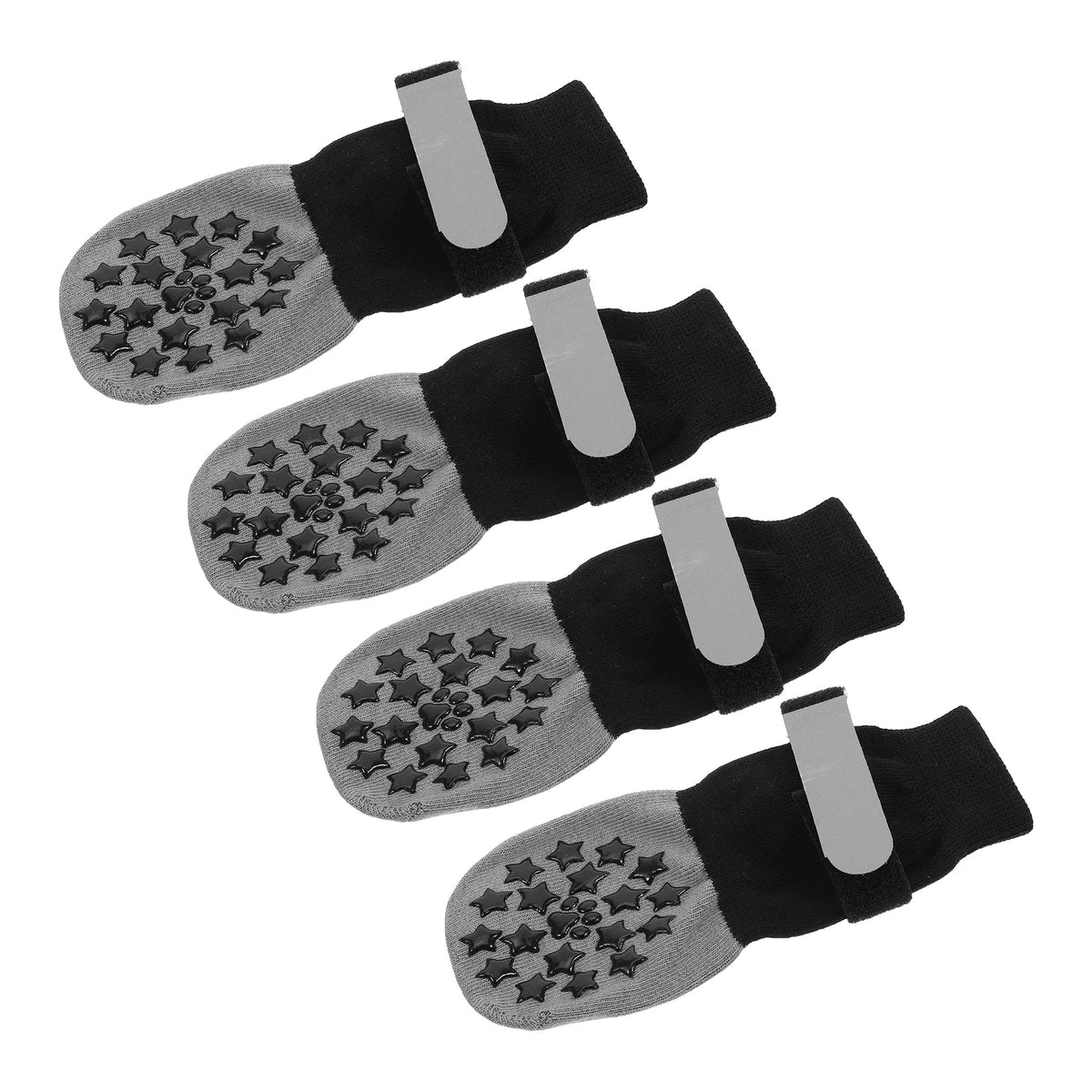 Non-slip grip socks for dogs, 4-pack with straps