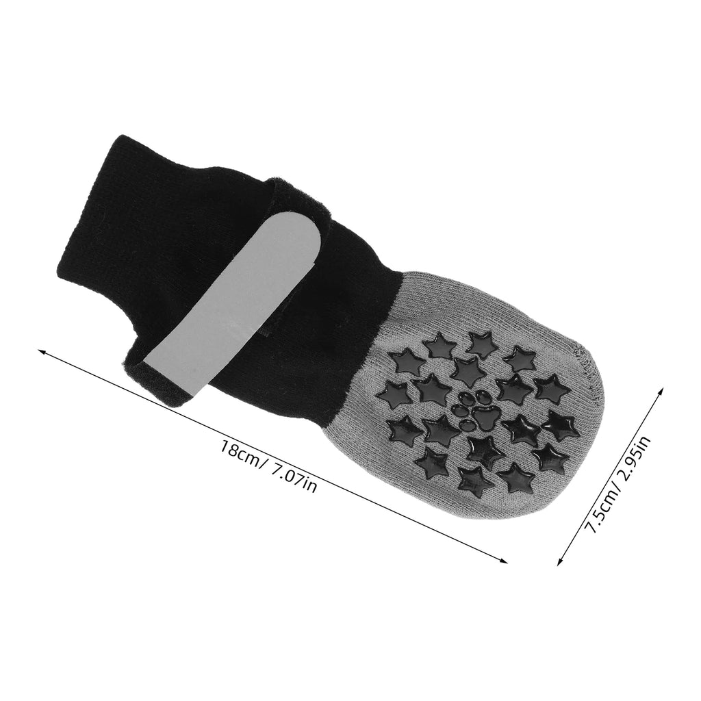 Non-slip grip socks for dogs, 4-pack with straps